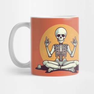 Skelton doing yoga Mug